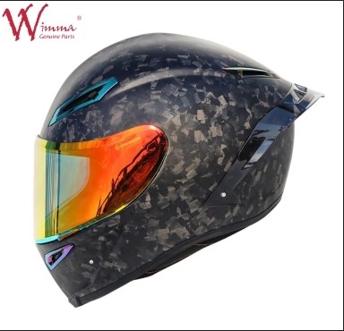 Motorradhelm mit vollem Gesicht Retro-Kohlenstofffaser