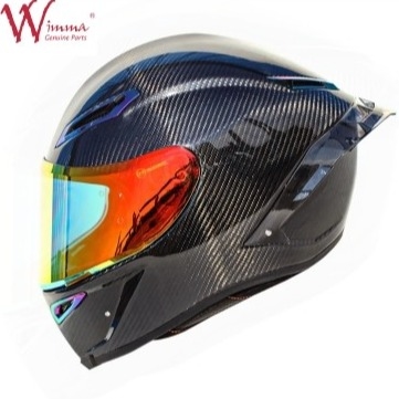 Motorradhelm mit vollem Gesicht Retro-Kohlenstofffaser