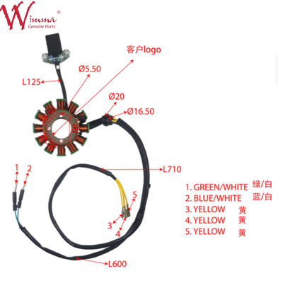 Motorrad Magnet-Stator Spirale Stator Comp DY200WOLF gute Qualität 8 Pole